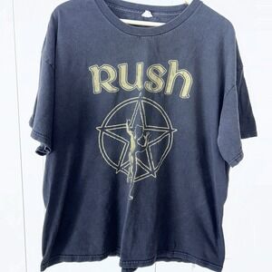 VTG Rush Starman Logo Band Tee Black Alstyle Rock Band Tee Size XL